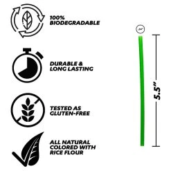 Cheap 🎁 Bars Pasta Straws - Gluten-Free 5.5" - Green - 190 Pk ✔️ -Outlet Bars Store STR PASTA SGR190 GREEN 800x