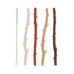 Flash Sale 🛒 Bars Silicone Twig Straws - 4 Pack With Brush ⌛