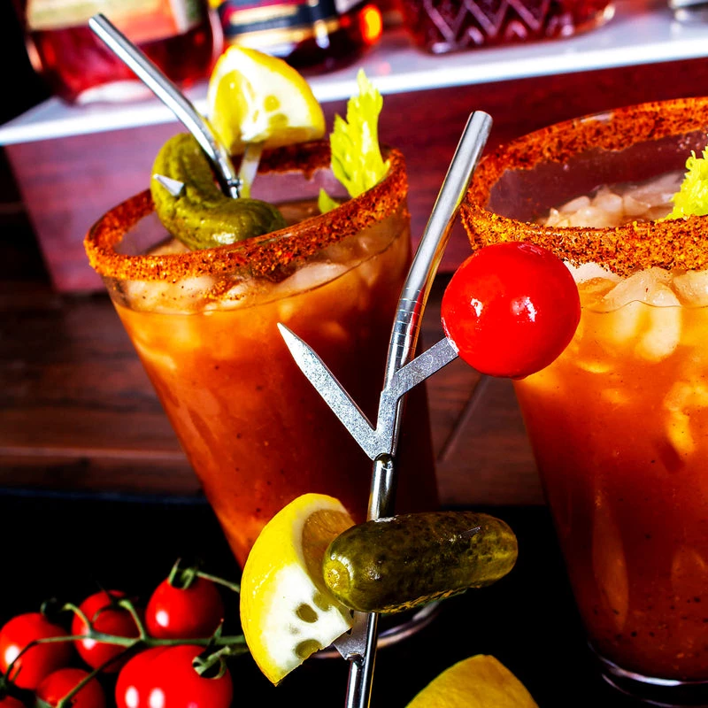 Top 10 🌟 Bars Silver - Bloody Mary Straws - 4 Pack 👍 2 Top 10 🌟 Bars Silver - Bloody Mary Straws - 4 Pack 👍 - Image 2