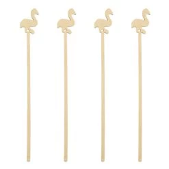 Deals 🤩 Bars BarConic® Wooden Flamingo Swizzle Sticks - 100 Pack 💯