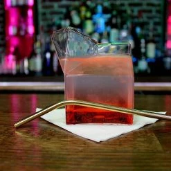 Top 10 😀 Bars BarConic® Gold Plated Curved Cocktail Straw 🤩 -Outlet Bars Store gold metal bendy straw bpc 6 800x