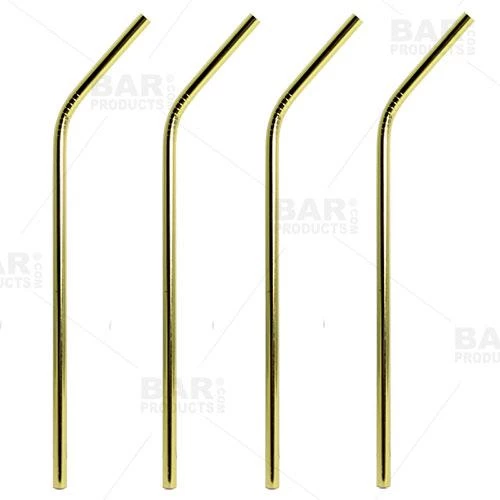 Outlet ⭐ Bars Cocktail Straws - Gold Plated - (4) 😍 1 Outlet ⭐ Bars Cocktail Straws - Gold Plated - (4) 😍