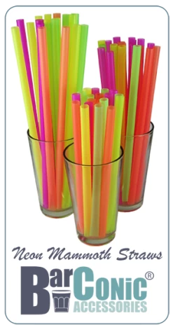 Outlet 💯 Bars BarConic Mammoth Straws (200 Pack) ❤️ -Outlet Bars Store neon straws display1 bc 800x