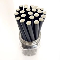Cheapest 🎉 Bars BarConic® "Eco-Friendly" Jumbo Paper Straws - 7 3/4" Solid Black - 100 Pack 🥰 -Outlet Bars Store paper straw black jumbo bpc 1 800x