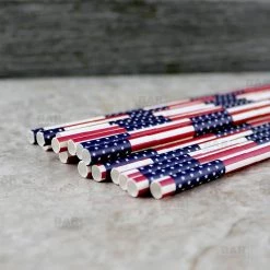 Buy 🥰 Bars BarConic® Biodegradable USA Flag Paper Straws - 7 3/4" - 100 Pack ✔️ -Outlet Bars Store paper straws flag bpc 3 800x
