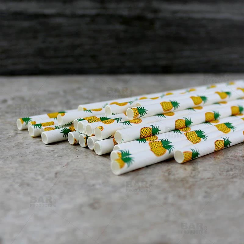 Outlet 💯 Bars BarConic® Biodegradable Pineapple Pattern Paper Straws - 7 3/4" - 100 Pack 🎉 4 Outlet 💯 Bars BarConic® Biodegradable Pineapple Pattern Paper Straws - 7 3/4" - 100 Pack 🎉 - Image 4