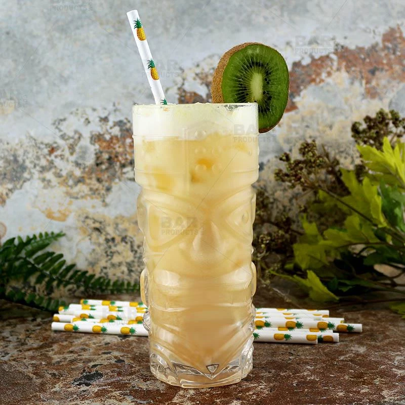 Outlet 💯 Bars BarConic® Biodegradable Pineapple Pattern Paper Straws - 7 3/4" - 100 Pack 🎉 2 Outlet 💯 Bars BarConic® Biodegradable Pineapple Pattern Paper Straws - 7 3/4" - 100 Pack 🎉 - Image 2