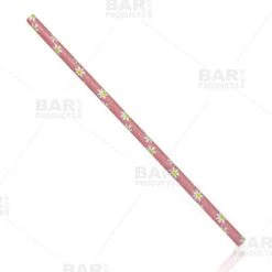 Brand new 🥰 Bars BarConic® Daisy Paper Straws - 100 Pack 👍 -Outlet Bars Store paper straws pink daisy bp2 800x