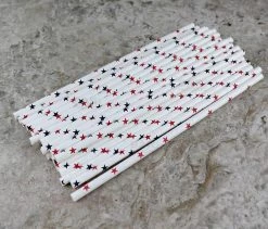 Best Sale 🧨 Bars BarConic® Biodegradable American Stars Pattern Paper Straws - 7 3/4" - 100 Pack 🔔 -Outlet Bars Store paper straws stars bpc 4 800x