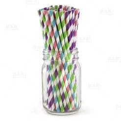 Discount 🎁 Bars BarConic® Assorted Colors Paper Straws (Pack Of 100) ❤️