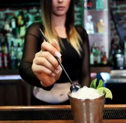 Outlet 😍 Bars Olea™ Gunmetal Plated Straw Spoon 🎁 -Outlet Bars Store straw sp gm gun metal plated straw stir bpc 800x