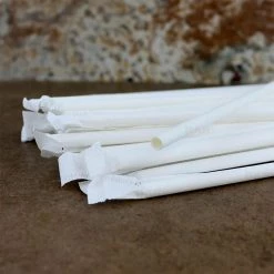 Deals 👍 Bars BarConic® Eco-Friendly Solid White Wrapped Paper Straws - 7 3/4" - 100 Pack 🤩 -Outlet Bars Store wrapped paper straws white bpc 3 800x