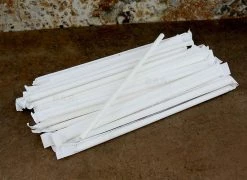 Deals 👍 Bars BarConic® Eco-Friendly Solid White Wrapped Paper Straws - 7 3/4" - 100 Pack 🤩 -Outlet Bars Store wrapped paper straws white bpc 4 800x