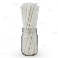 Deals 👍 Bars BarConic® Eco-Friendly Solid White Wrapped Paper Straws - 7 3/4" - 100 Pack 🤩